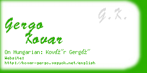 gergo kovar business card